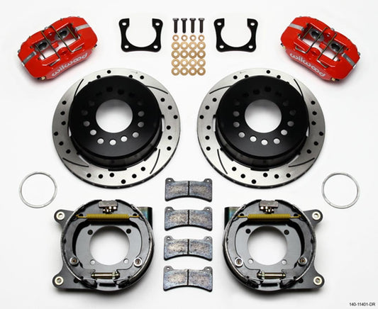 Wilwood Dynapro Low-Profile 4 Piston Rear Brake Kit - Red - GM 12-Bolt