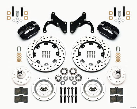 Wilwood Forged Dynalite Big Brake 4 Piston Front Brake Kit - Black - GM B-Body 1965-68