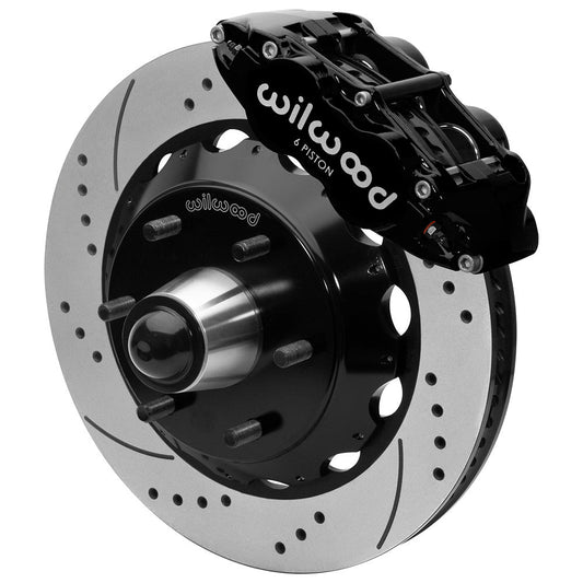 Wilwood Forged Narrow Superlite 6R Big Brake 6 Piston Front Brake Kit - Black - GM 140-16458-D