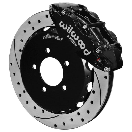Wilwood Forged Narrow Superlite 6R Big Brake 6 Piston Front Brake Kit - Black - Honda Civic 2013-23