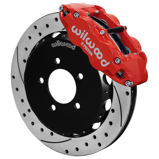 Wilwood Forged Narrow Superlite 6R Big Brake 6 Piston Front Brake Kit - Red - Honda Civic 2013-23