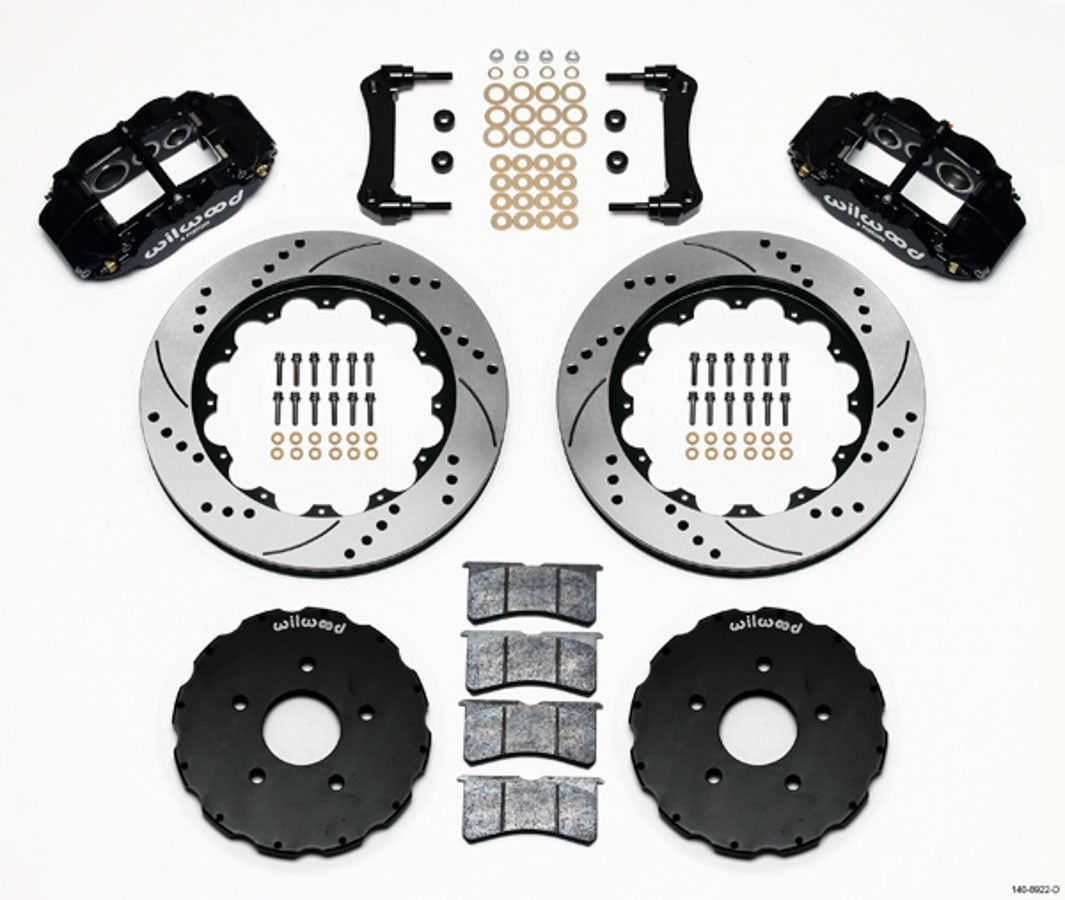 Wilwood Forged Narrow Superlite 6R Big Brake 6 Piston Caliper Front Brake Kit - Black - Chevy Corvette 1997-2013 140-8922-D