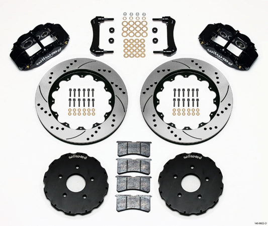 Wilwood Forged Narrow Superlite 6R Big Brake 6 Piston Caliper Front Brake Kit - Black - Chevy Corvette 1997-2013 140-8922-D