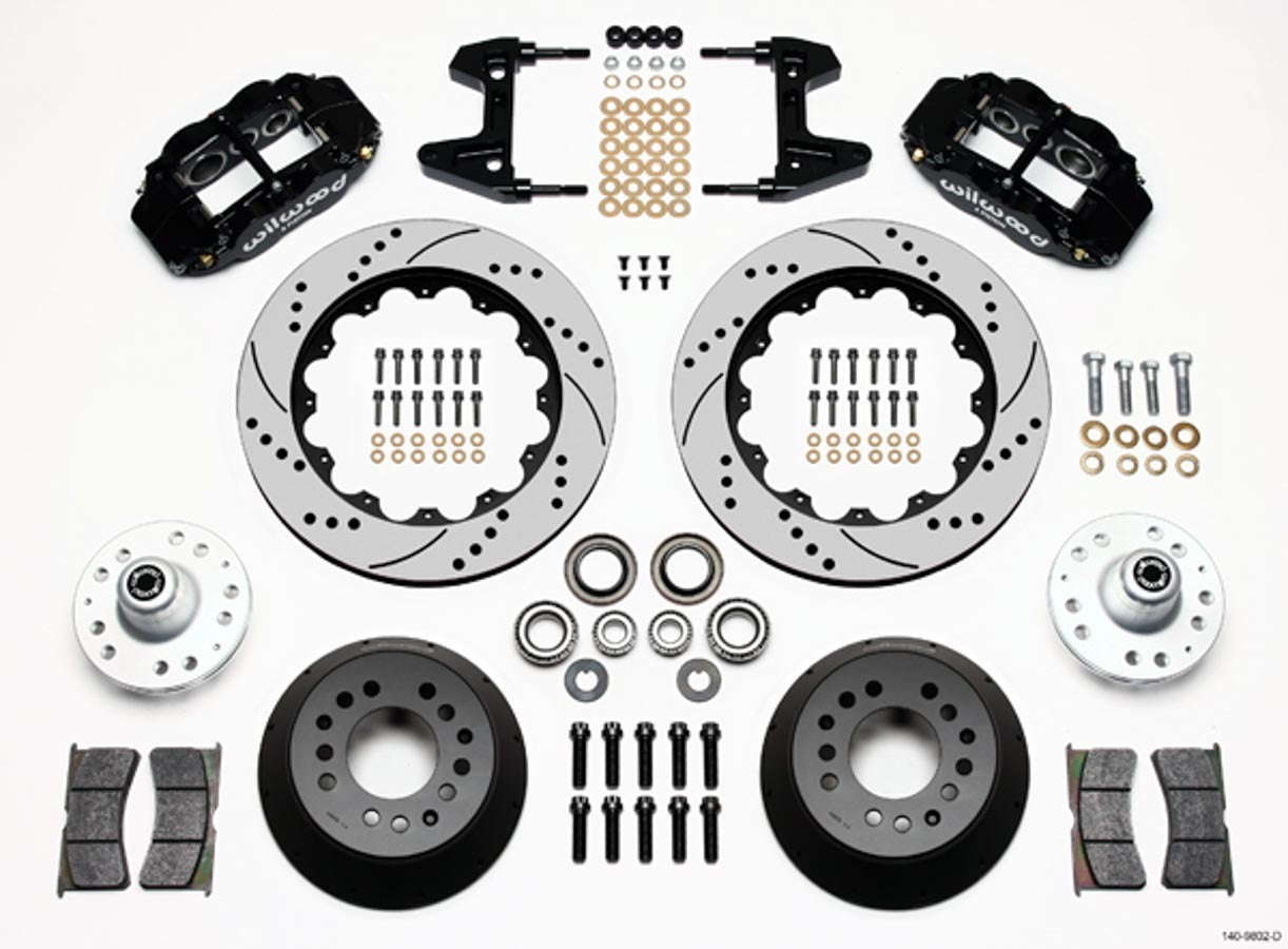Wilwood Forged Narrow Superlite 6R Big Brake 6 Piston Caliper Front Brake Kit - Black - Ford Mustang 1974-78