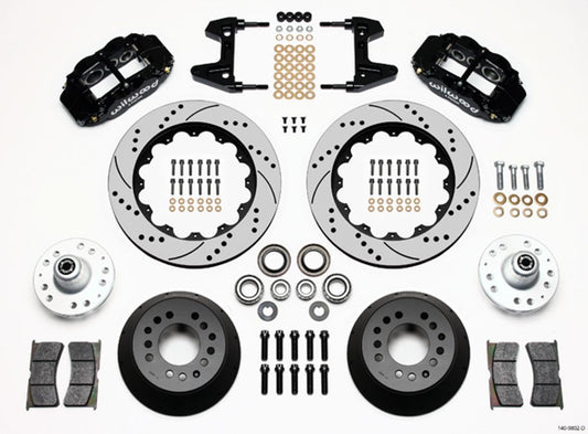 Wilwood Forged Narrow Superlite 6R Big Brake 6 Piston Caliper Front Brake Kit - Black - Ford Mustang 1974-78