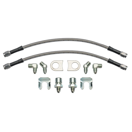 Wilwood Flexline Brake Hose Kit - 12 in 3 AN Hose - 3 AN Straight Female Inlet - 3 AN Straight Female Outlet