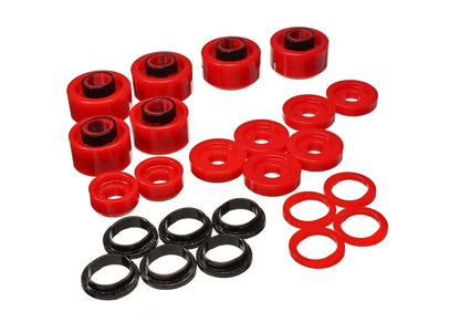 Energy Suspension 4.4121R Body Mount Set - Red For 1999-2007 Ford Super Duty
