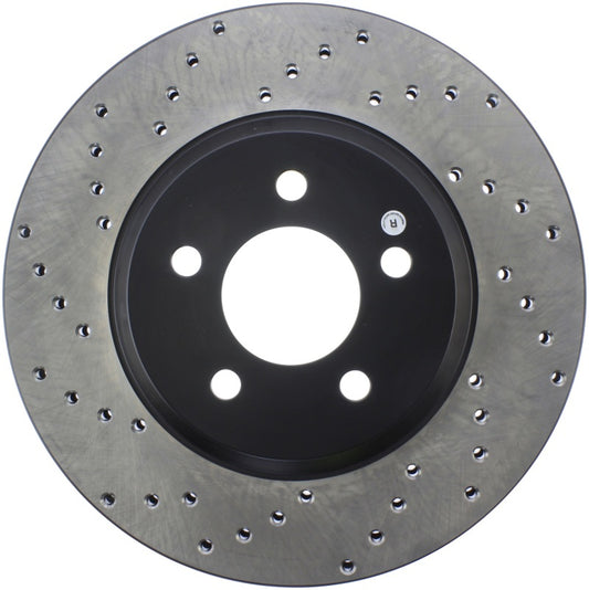 StopTech 128.61086R Sport Cross-Drilled Disc Brake Rotor for 05-12 Mustang
