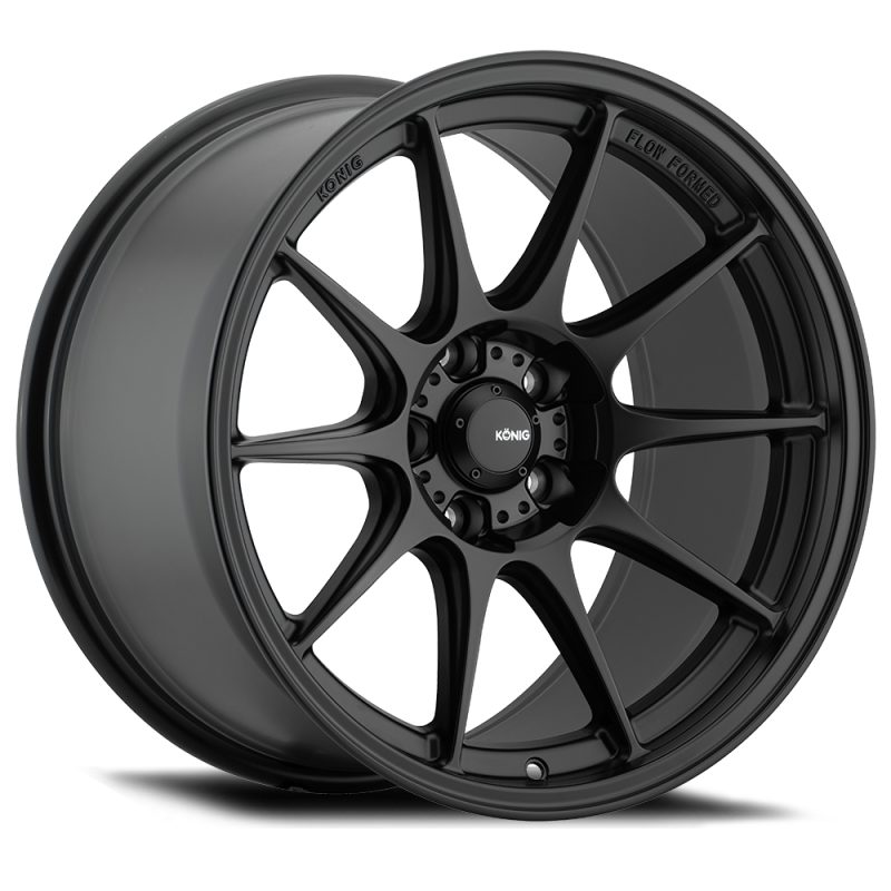 (set of 4) Konig Dekagram Semi-Matte Black | 17x8" +40mm | 5x114.3mm Wheel