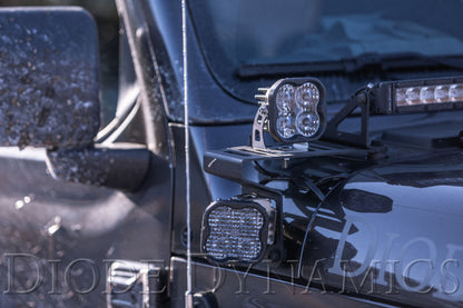 Diode Dynamics 18-21 Jeep JL Wrangler/Gladiator SS3 Cowl LED Bracket Kit - White Pro