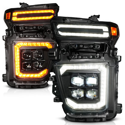ANZO 20-23 Chevy Silverado 2500/3500 Z-Series Full LED Proj Headlight Black Pass Side (111619X-R)