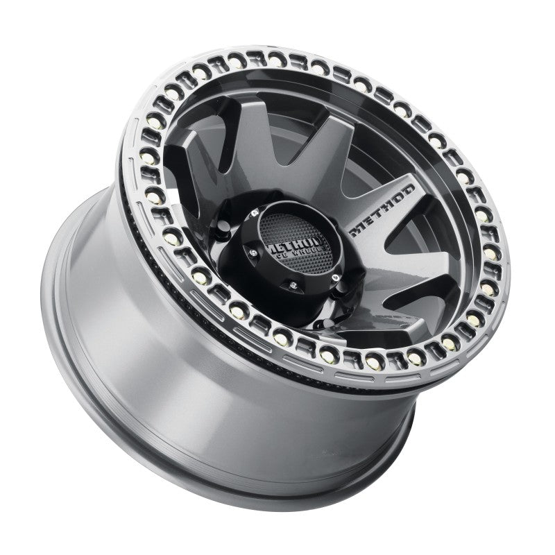 (set of 4) Method MR108 Beadlock Gloss Titanium | 17x9" -44mm | 8x6.5in Wheel