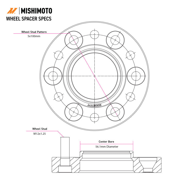 Mishimoto Wheel Spacers - 5x108 - 63.3 - 15 - M12 - Black