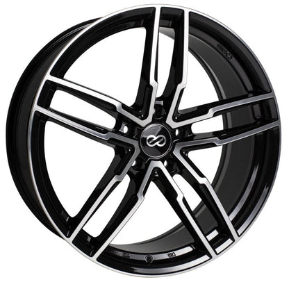 (set of 4) Enkei SS05 Black Machined | 17x7.5" +45mm | 5x100mm Wheels