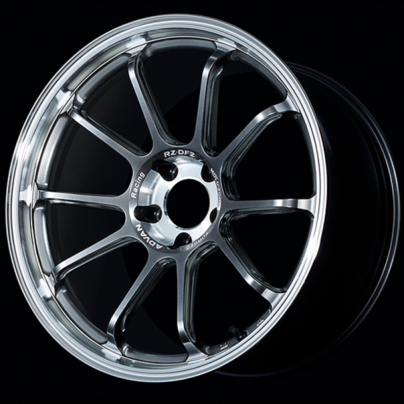 (set of 4) Advan RZ-DF2 Diamond Cut/Hyper Platinum Black | 19x9.5" +29mm | 5x114.3mm Wheels
