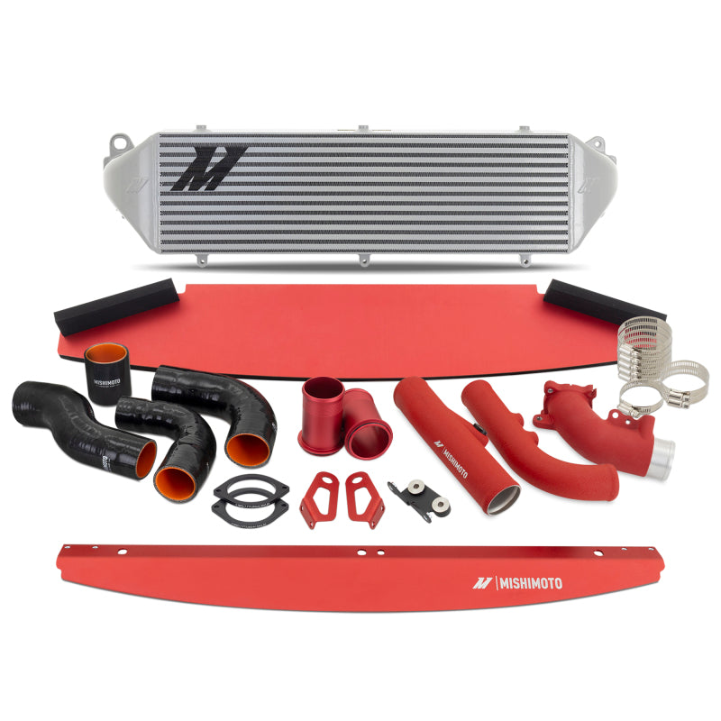 Mishimoto Intercooler & Pipe Kit | Toyota GR Corolla (2023+) Silver Cooler with Red Pipes (MMINT-GRC-23KSLRD)