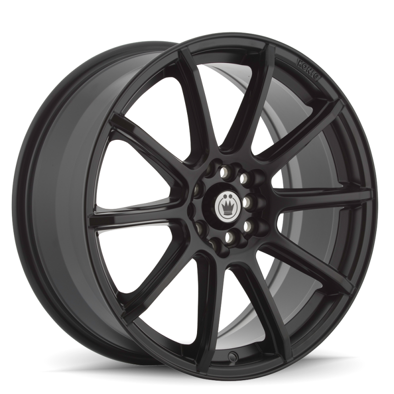 (set of 4) Konig Control Matte Black | 16x7" +40mm | 4x100/4x114.3mm Wheel