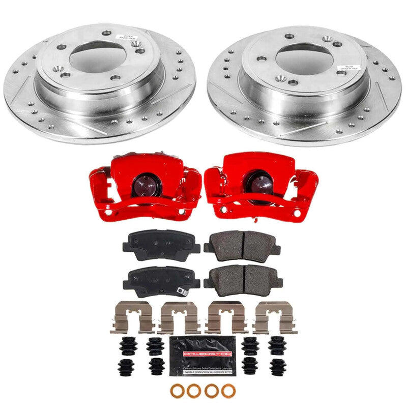 PowerStop Rear Z23 Evolution Kit with Calipers | 2017–2019 Kia Soul (KC6501B)