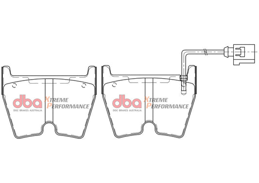 DBA XP Performance Front Brake Pads w/ Iron Rotors | Audi R8 (08-19) (DB15005XP)
