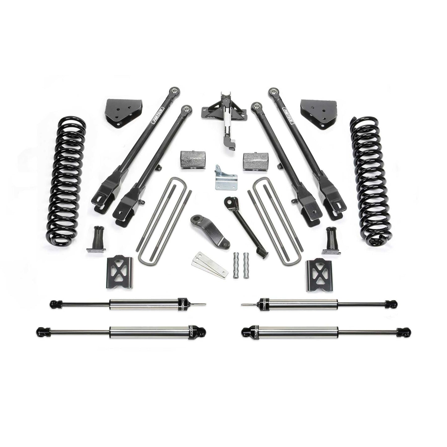 Fabtech 6" 4-Link System w/ Coils & DLSS Shock Kits | Ford F250 4WD (05-07) w/ Factory Overload (K20131DL)
