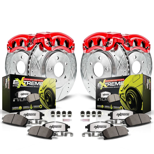 PowerStop Front and Rear Z26 Street Kit with Calipers | 2015–2020 Subaru WRX (KC6932-26)