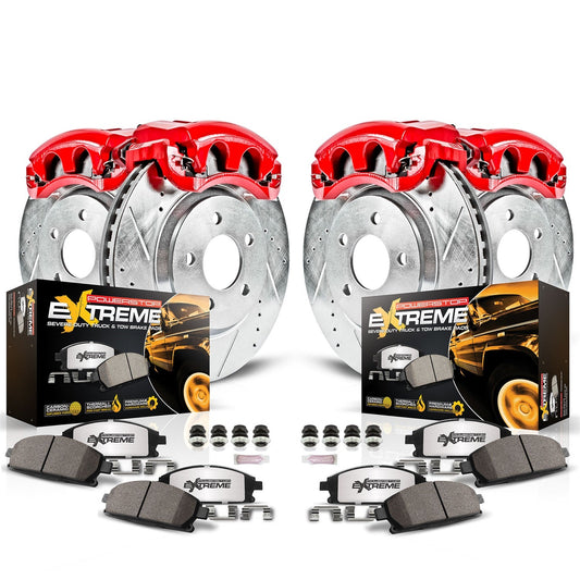 PowerStop Front and Rear Z36 Truck & Tow Kit w/ Calipers | GMC Yukon XL 2500 (2008–2013) (KC2027-36)