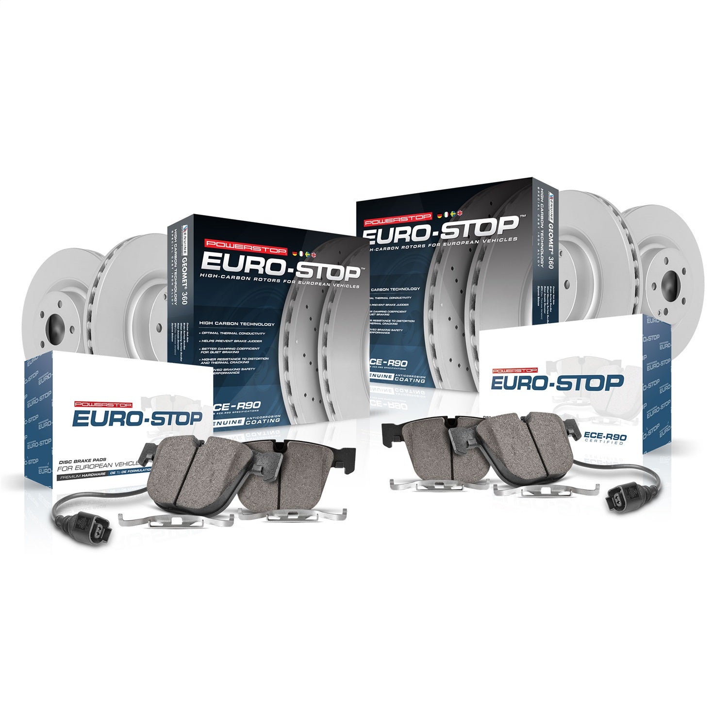 PowerStop Front & Rear Euro-Stop Brake Kit | Chrysler Town & Country (08-12) (ESK4015)