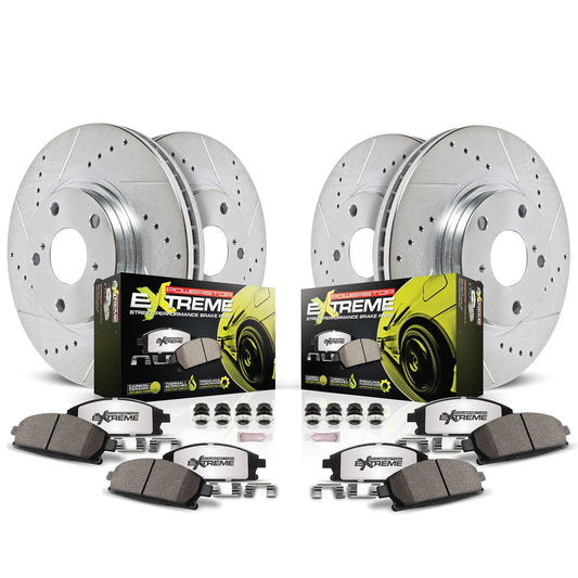 PowerStop Front & Rear Z26 Street Warrior Brake Kit | Subaru Crosstrek (16-17) (K6762-26)
