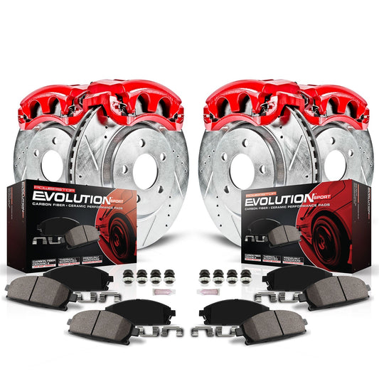 PowerStop Front & Rear Z23 Evolution Sport Brake Kit with Calipers | 2015–2019 Subaru WRX (KC6932)