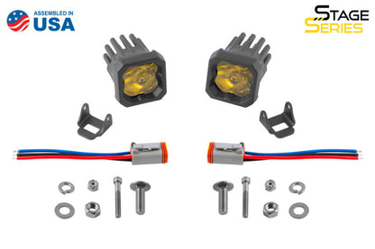 Diode Dynamics Stage Series C1 LED Pod Sport - Yellow Wide Standard ABL (Pair)