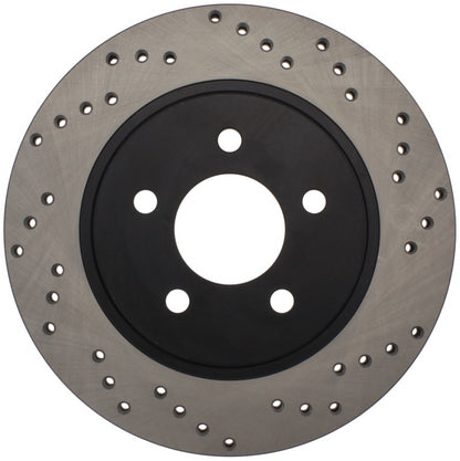 StopTech 128.61087R Sport Cross-Drilled Disc Brake Rotor for 05-14 Mustang