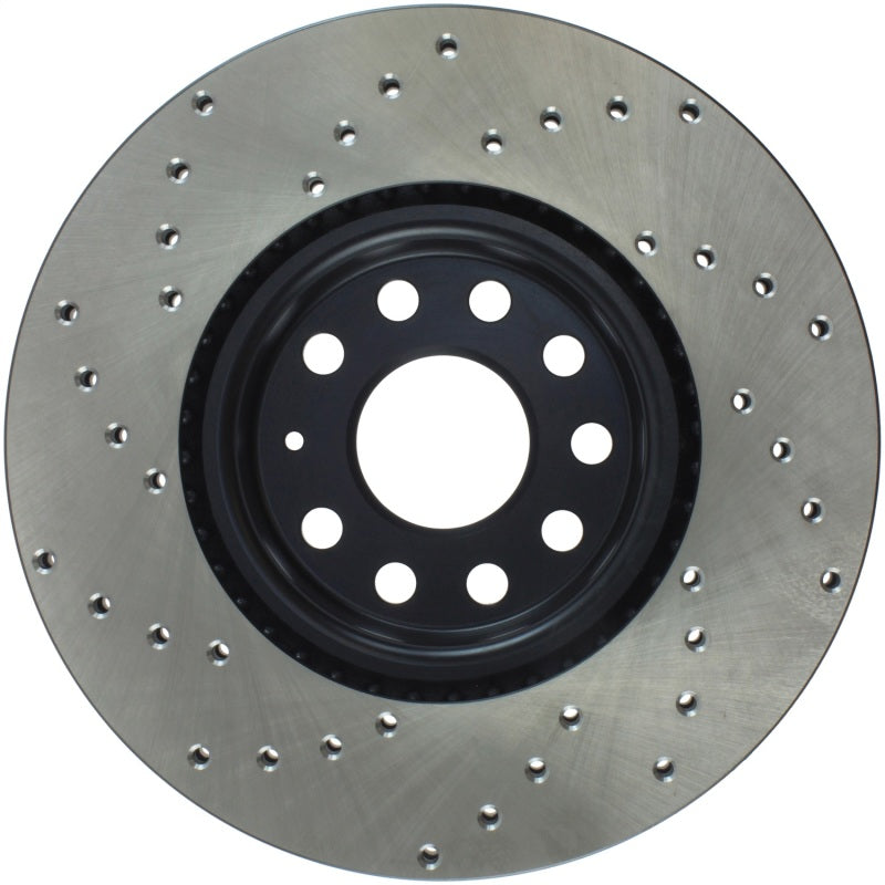 Stoptech 128.33098L Sport Cross-Drilled Disc Brake Rotors For Volkswagen Jetta