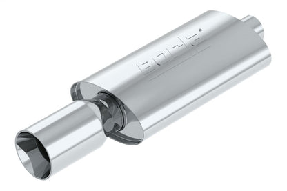 Borla Boomer Muffler | T-304 SS Oval 2.25in In 4in Side Out (40057)