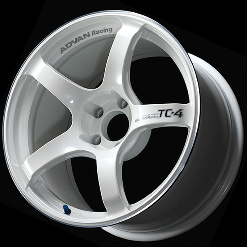 Advan TC4 Racing White Metallic/Ring | 18x9.5" +45mm | 5x120mm Wheels