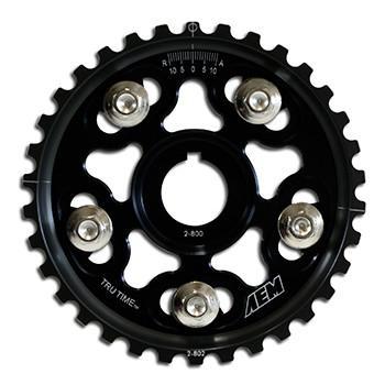 AEM TRU-TIME Adjustable Cam Gear | 1999-2000 Honda Civic Si, 1990-2001 Acura Integra, and 1990-1996 Honda Prelude (23-802BK)