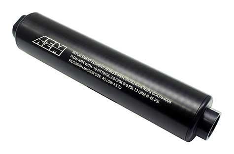 AEM Universal High Flow -10AN Inline Fuel Filter (25-201BK)