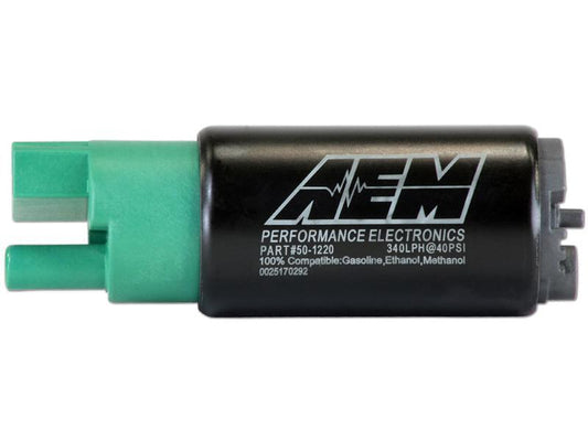 AEM E85 High Flow In-Tank Fuel Pump - 340LPH (65mm, Inline Inlet) (50-1220)