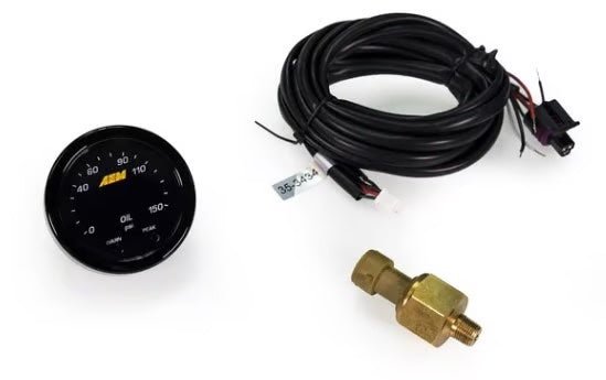 AEM X-Series 0-150 Oil Pressure Gauge Kit - 10 Bar (30-0307)