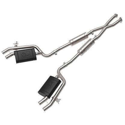 aFe Gemini XV 2.5in 304 Stainless Steel Cat-Back Exhaust System w/ Cut-Out | Kia Stinger GT 3.3T (18-22) (49-37025)