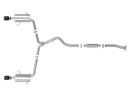 aFe Power Takeda 2-1/2 IN to 2-1/4 IN 304 Stainless Steel Cat-Back Exhaust System w/ Black Tips 2014-2018 Forester w/ 2.0L Turbo Engine