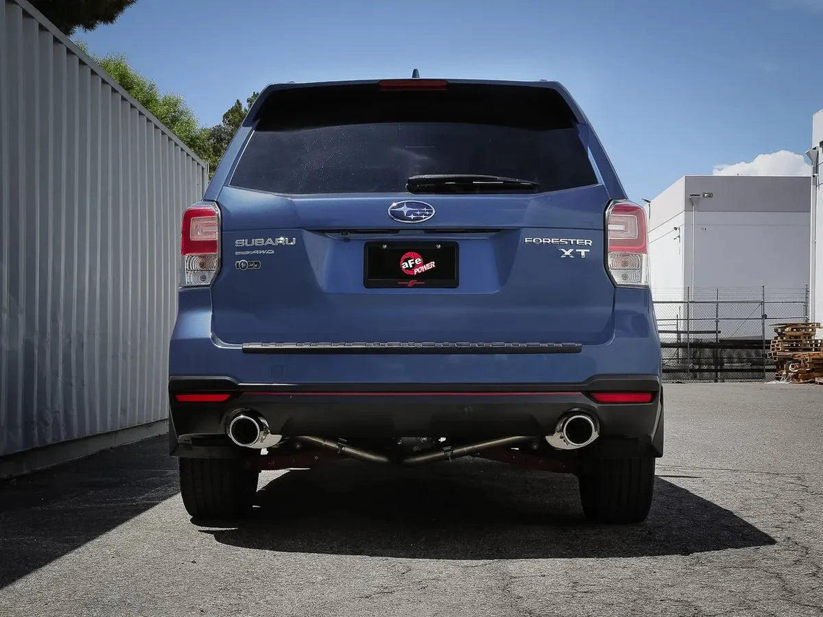 aFe Power Takeda 2-1/2 IN to 2-1/4 IN 304 Stainless Steel Cat-Back Exhaust System w/ Polished Tips 2014-2018 Forester w/ 2.0L Turbo Engine