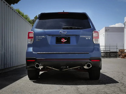 aFe Power Takeda 2-1/2 IN to 2-1/4 IN 304 Stainless Steel Cat-Back Exhaust System w/ Polished Tips 2014-2018 Forester w/ 2.0L Turbo Engine