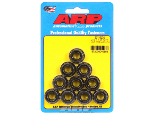 ARP M10 x 1.25 16mm 12pt Nut Kit (Set of 10) (301-8355)