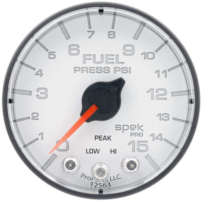 Autometer Spek-Pro 2 & 1/16" Fuel Press Gauge 15PSI