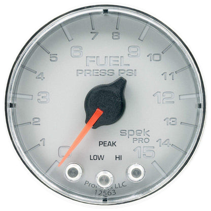 Autometer Spek-Pro 2 & 1/16" Fuel Press Gauge 15PSI
