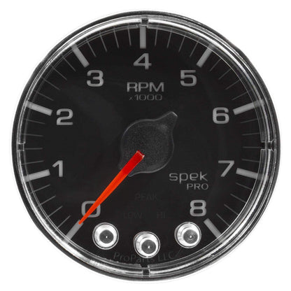 Autometer Spek-Pro 2 & 1/16" Tachometer w/ Shift Light 8K RPM