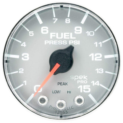 Autometer Spek-Pro 2 & 1/16" Fuel Press Gauge 15PSI