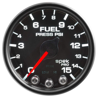 Autometer Spek-Pro 2 & 1/16" Fuel Press Gauge 15PSI