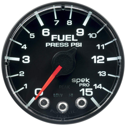 Autometer Spek-Pro 2 & 1/16" Fuel Press Gauge 15PSI