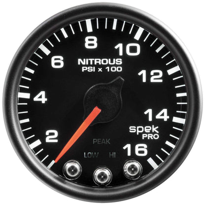 Autometer Spek-Pro 2 & 1/16" Nitrous Press Gauge 1600PSI